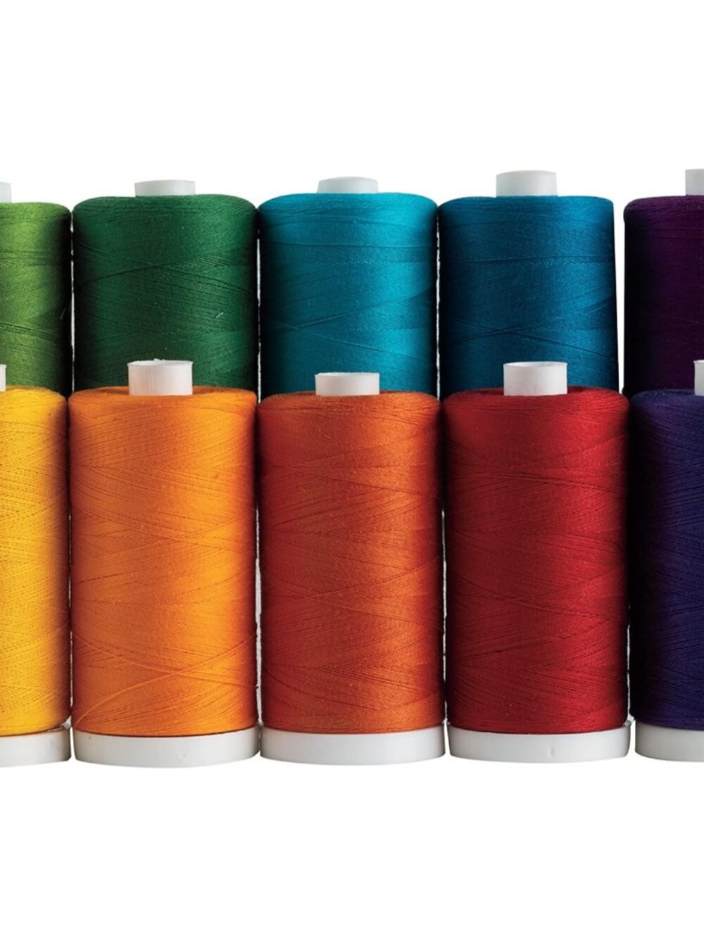 Rainbow 100% Cotton Thread 10pc 1200yd Spools